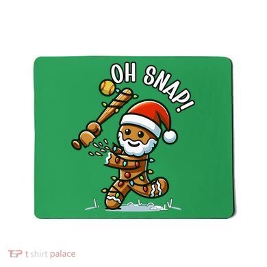 Oh Snap Gingerbreadman Christmas Softball Mousepad