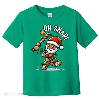 Oh Snap Gingerbreadman Christmas Softball Toddler T-Shirt
