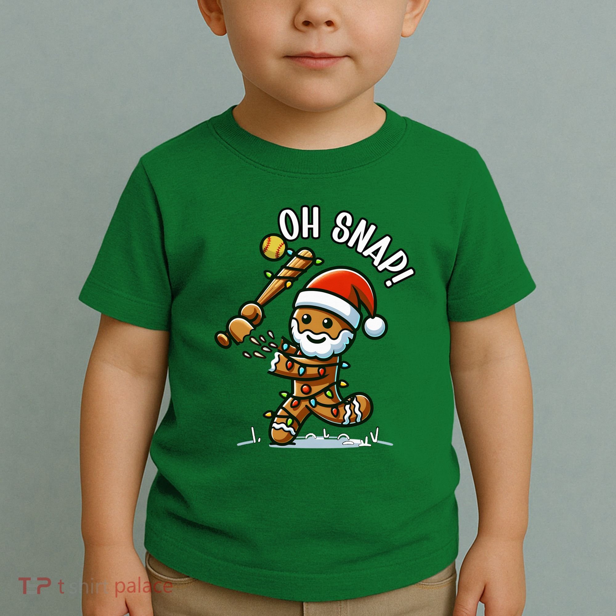 Oh Snap Gingerbreadman Christmas Softball Toddler T-Shirt