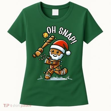 Oh Snap Gingerbreadman Christmas Softball Women's T-Shirt