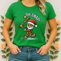 Oh Snap Gingerbreadman Christmas Softball Women's T-Shirt thumb 2