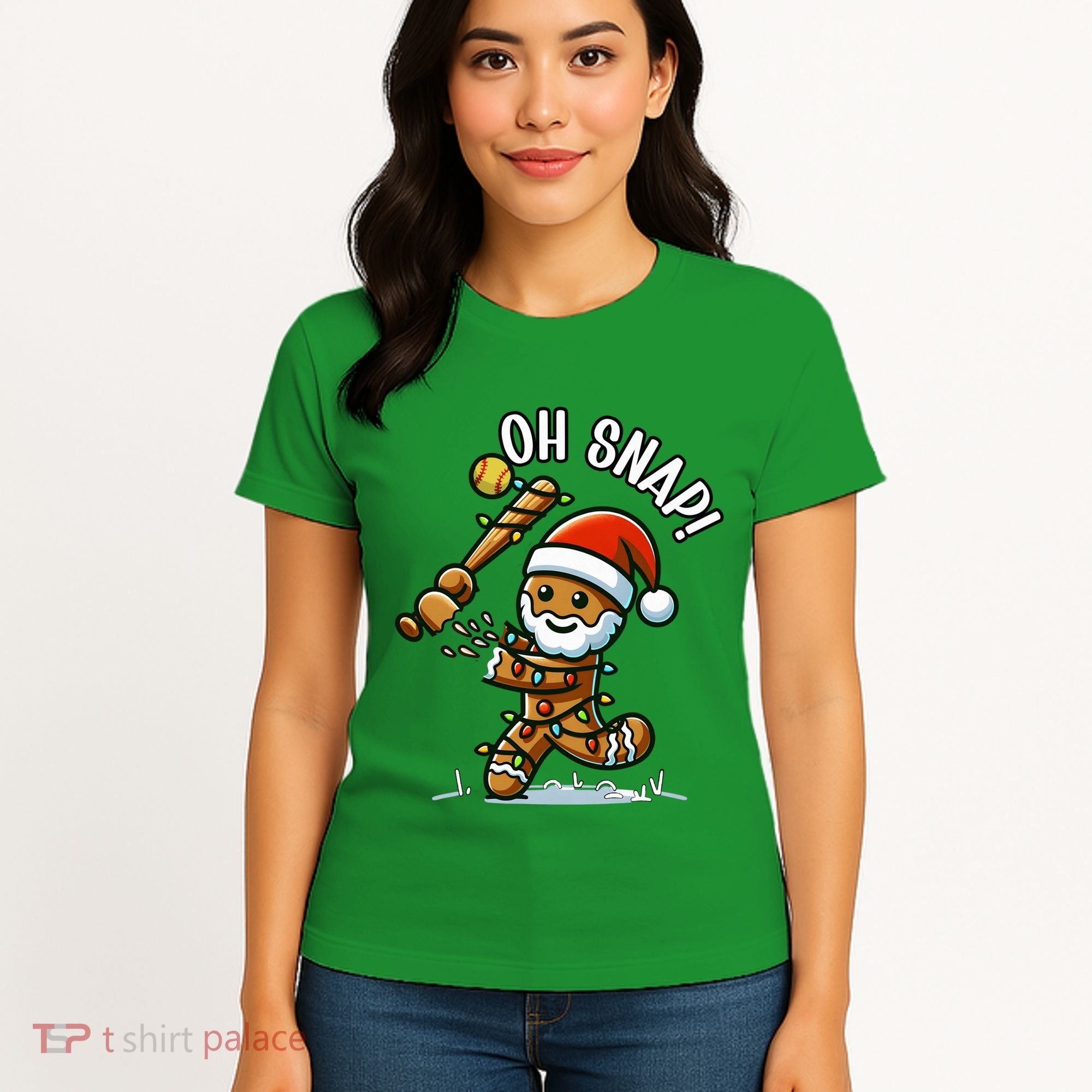 Oh Snap Gingerbreadman Christmas Softball Women's T-Shirt