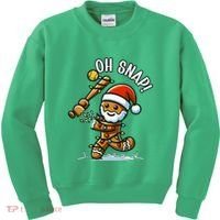 Oh Snap Gingerbreadman Christmas Softball Kids Sweatshirt thumb 0
