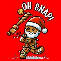 Oh Snap Gingerbreadman Christmas Softball Santa Hat thumb 1