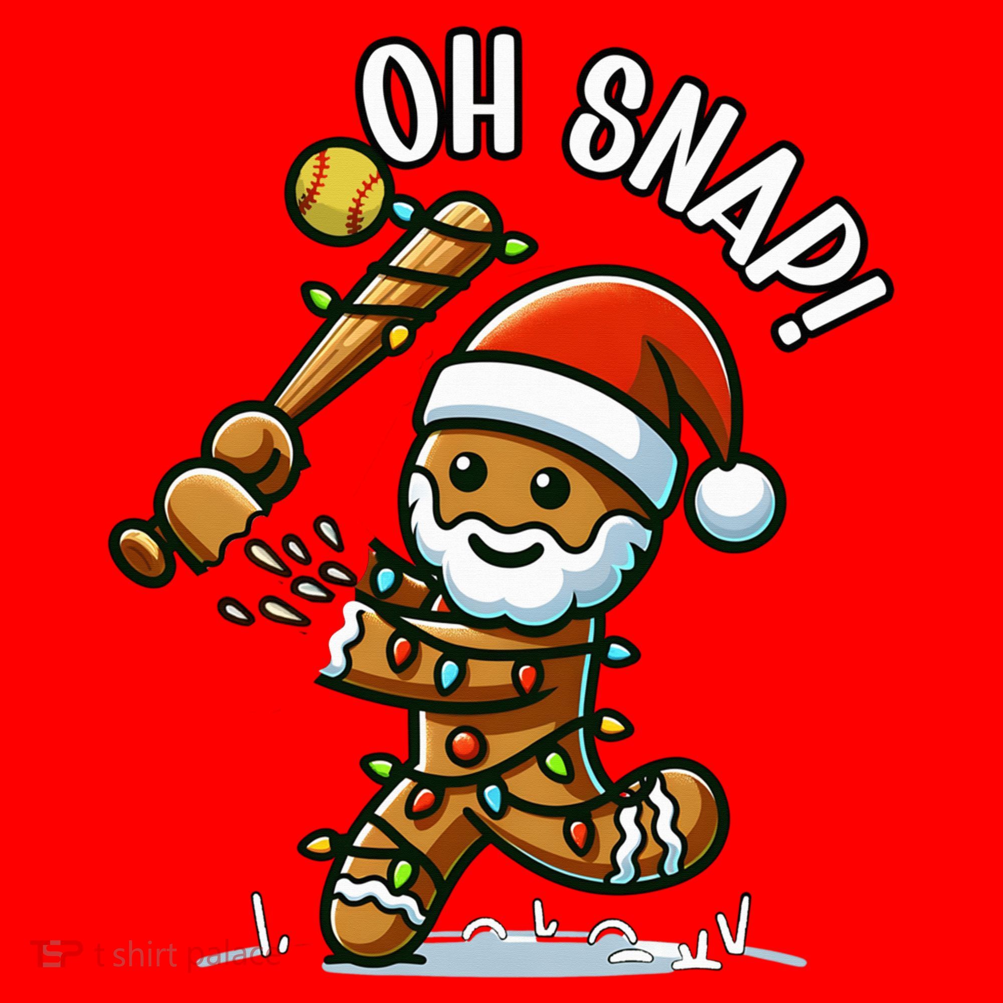 Oh Snap Gingerbreadman Christmas Softball Santa Hat