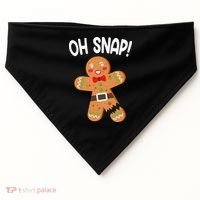 Oh Snap Gingerbread Funny Christmas USA-Made Doggie Bandana thumb 0