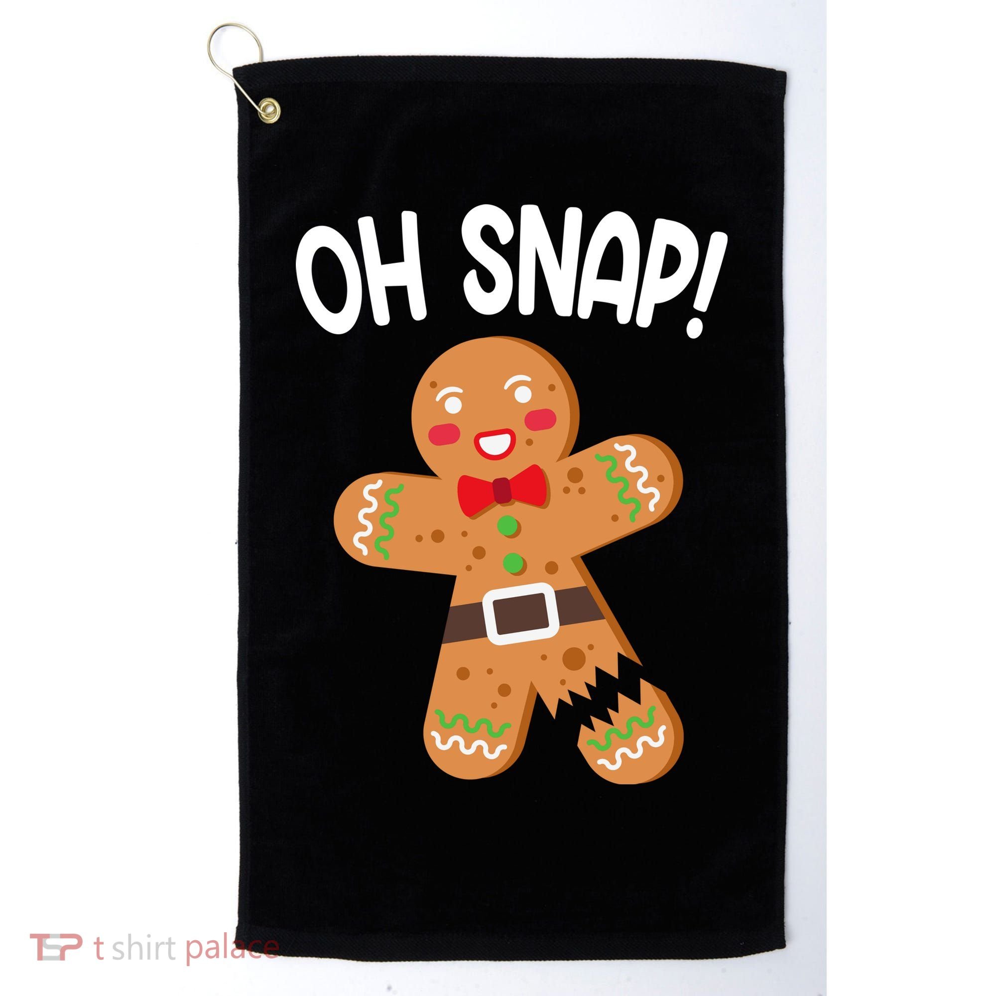 Oh Snap Gingerbread Funny Christmas Golf Towel