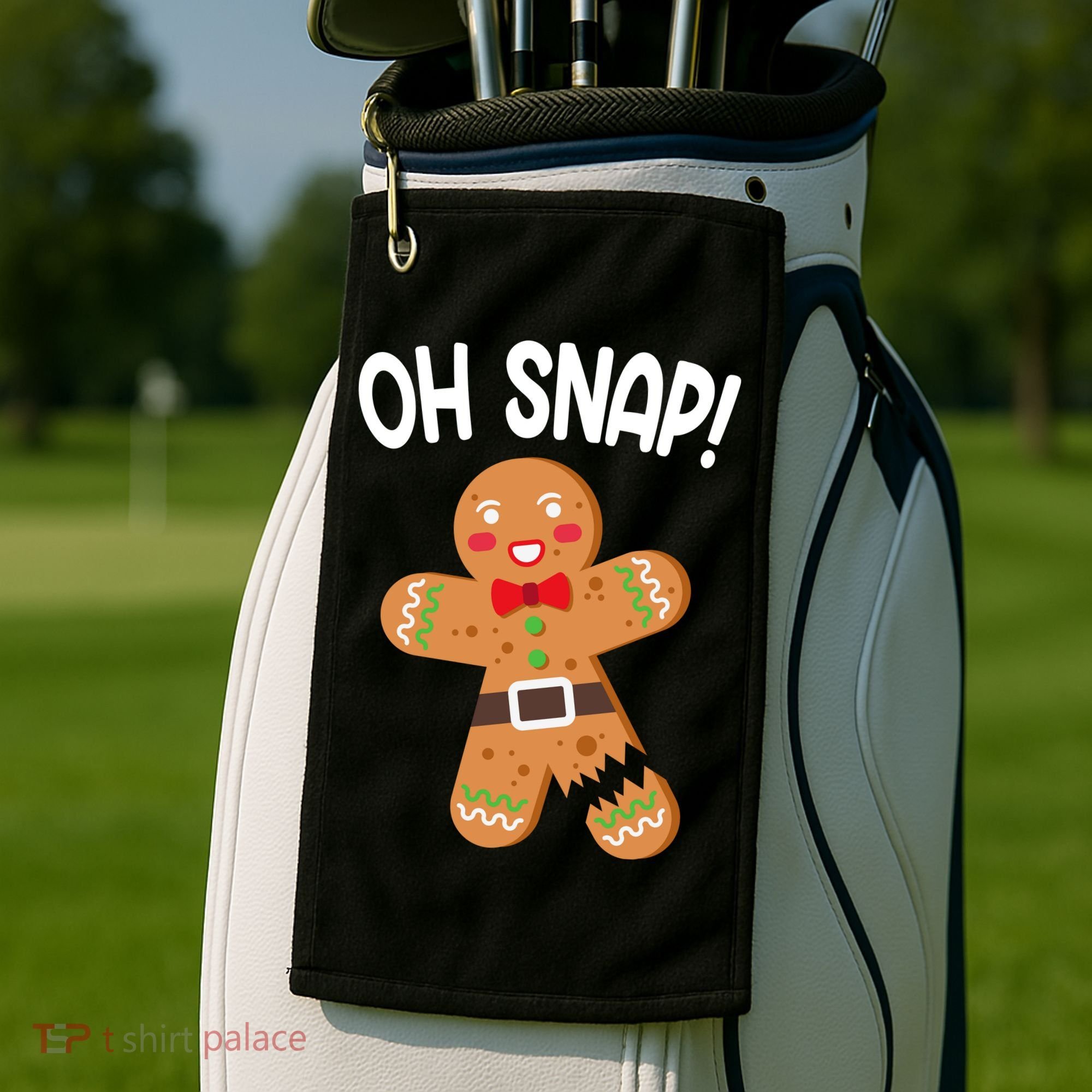 Oh Snap Gingerbread Funny Christmas Golf Towel