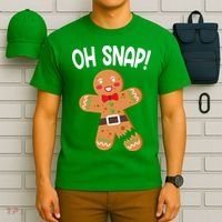Oh Snap Gingerbread Funny Christmas T-Shirt thumb 6