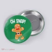 Oh Snap Gingerbread Funny Christmas Button thumb 0