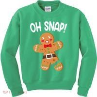Oh Snap Gingerbread Funny Christmas Kids Sweatshirt thumb 0