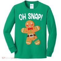 Oh Snap Gingerbread Funny Christmas Kids Long Sleeve Shirt thumb 0