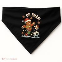 Oh Snap Gingerbreadman Christmas Soccer USA-Made Doggie Bandana thumb 0