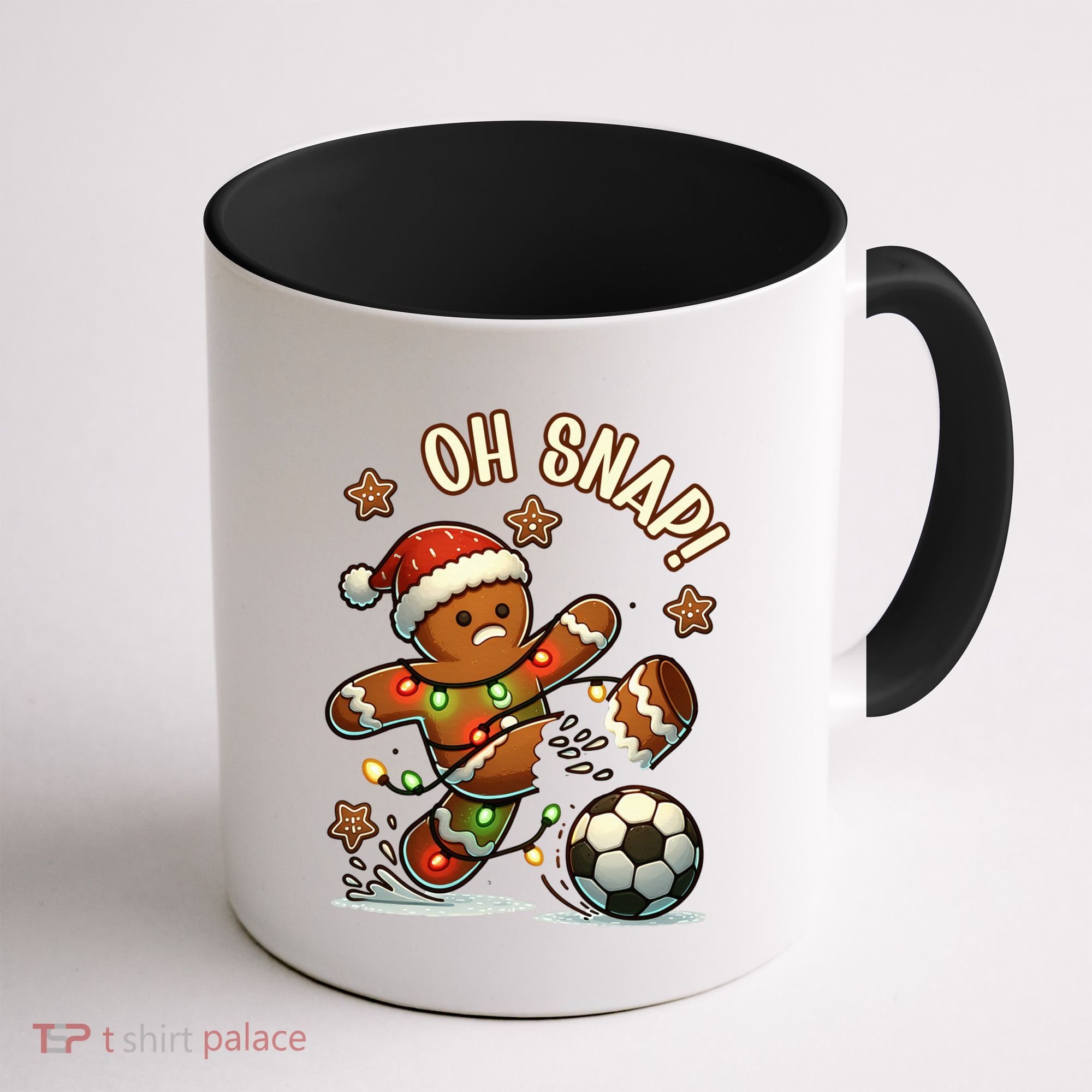 Oh Snap Gingerbreadman Christmas Soccer Coffee Mug