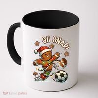 Oh Snap Gingerbreadman Christmas Soccer Coffee Mug thumb 0