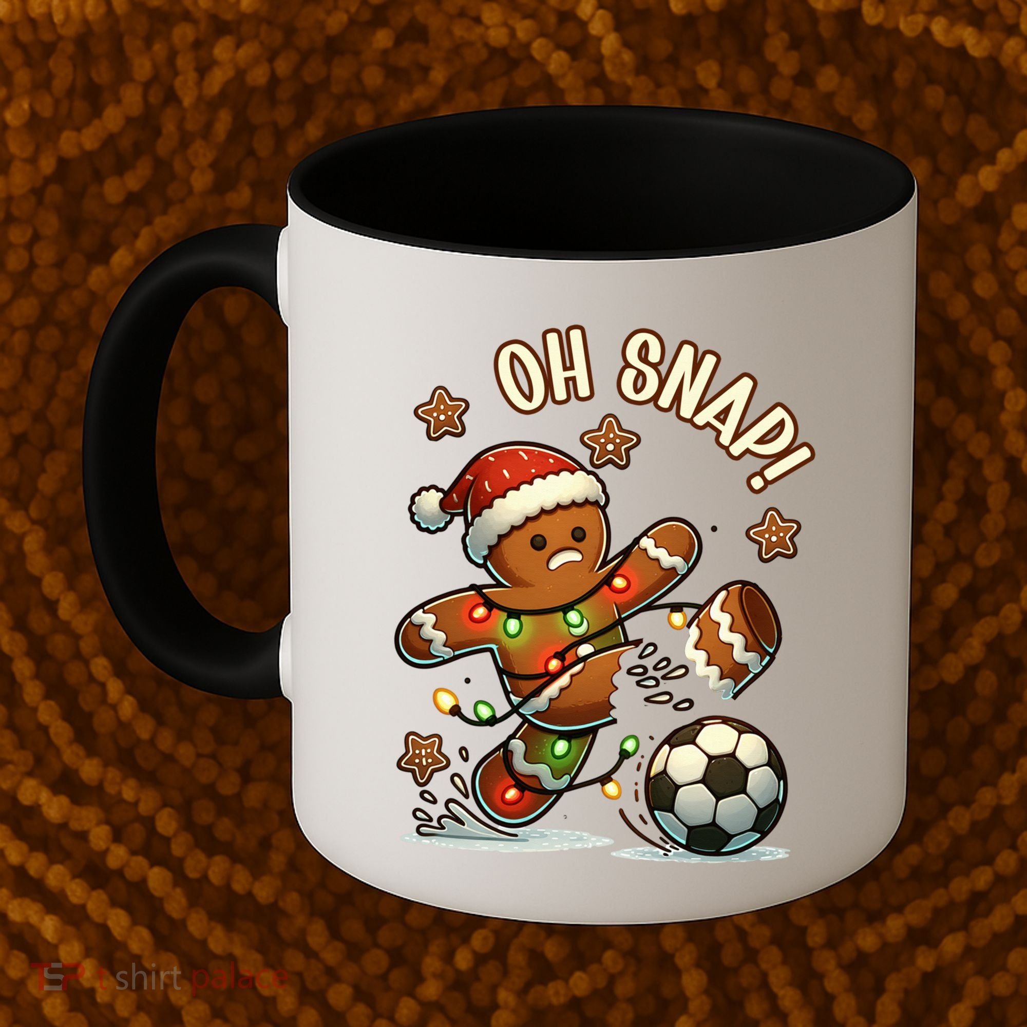 Oh Snap Gingerbreadman Christmas Soccer Coffee Mug