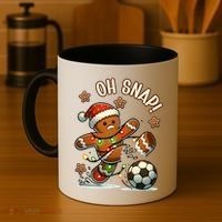 Oh Snap Gingerbreadman Christmas Soccer Coffee Mug thumb 4