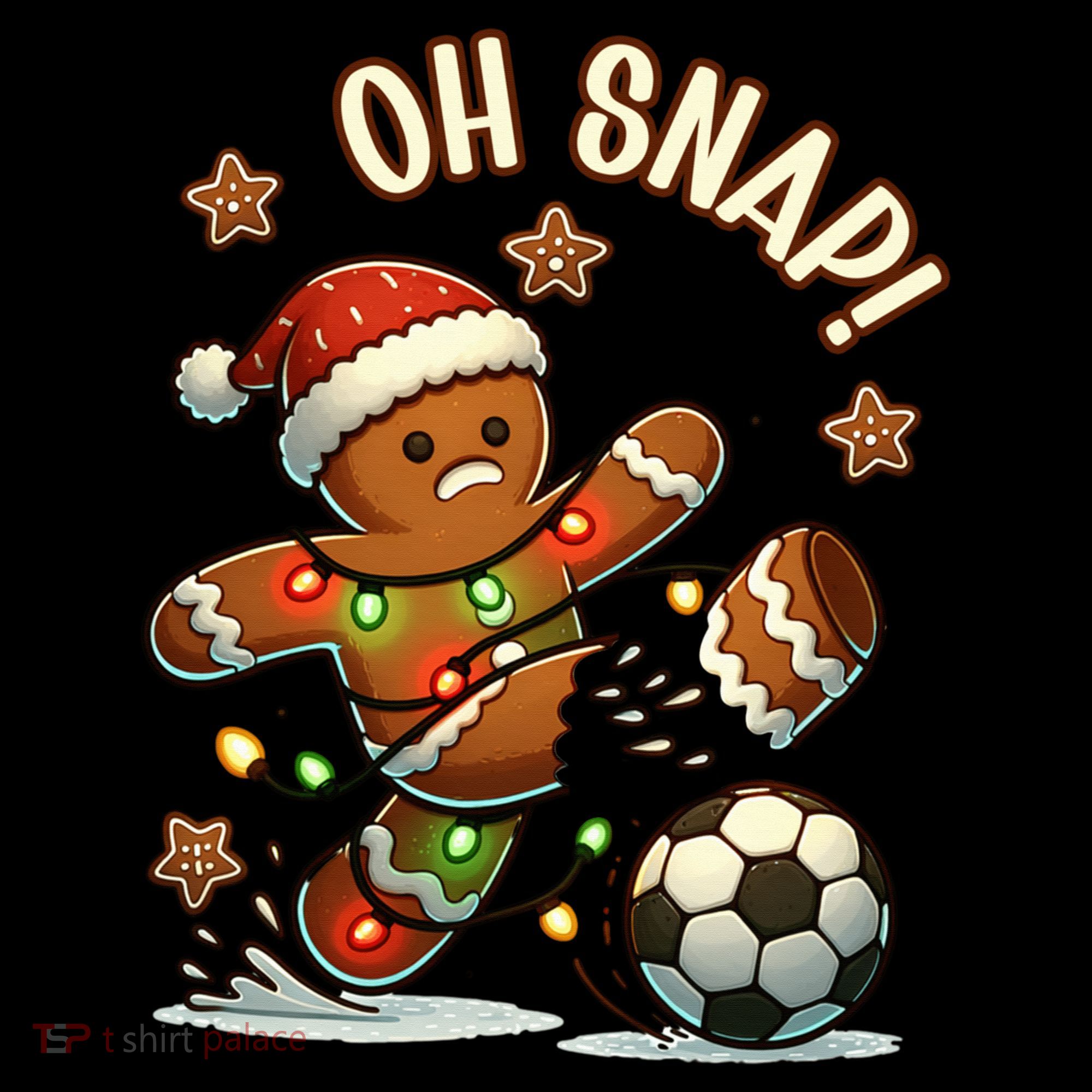 Oh Snap Gingerbreadman Christmas Soccer Women's Hoodie