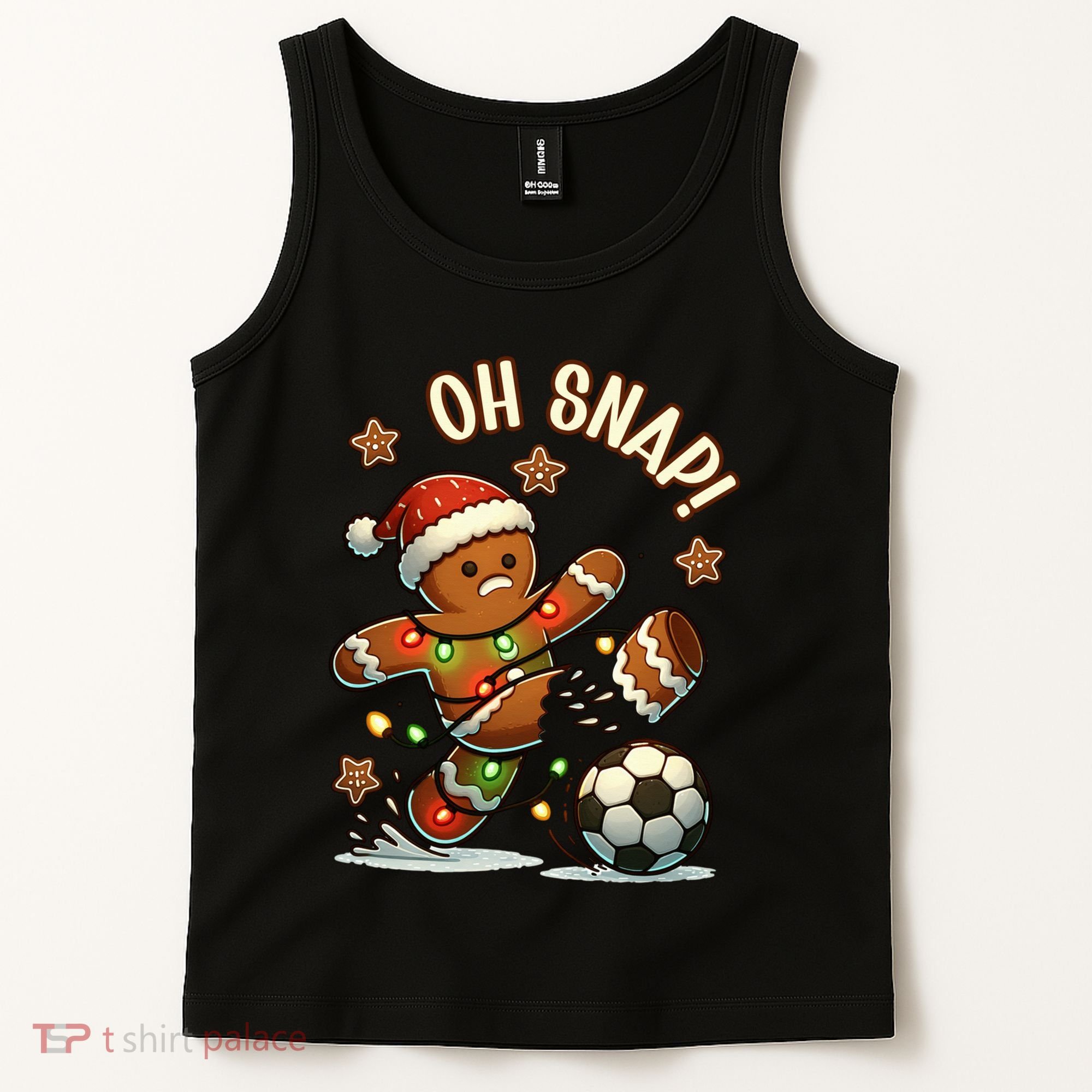 Oh Snap Gingerbreadman Christmas Soccer Tank Top