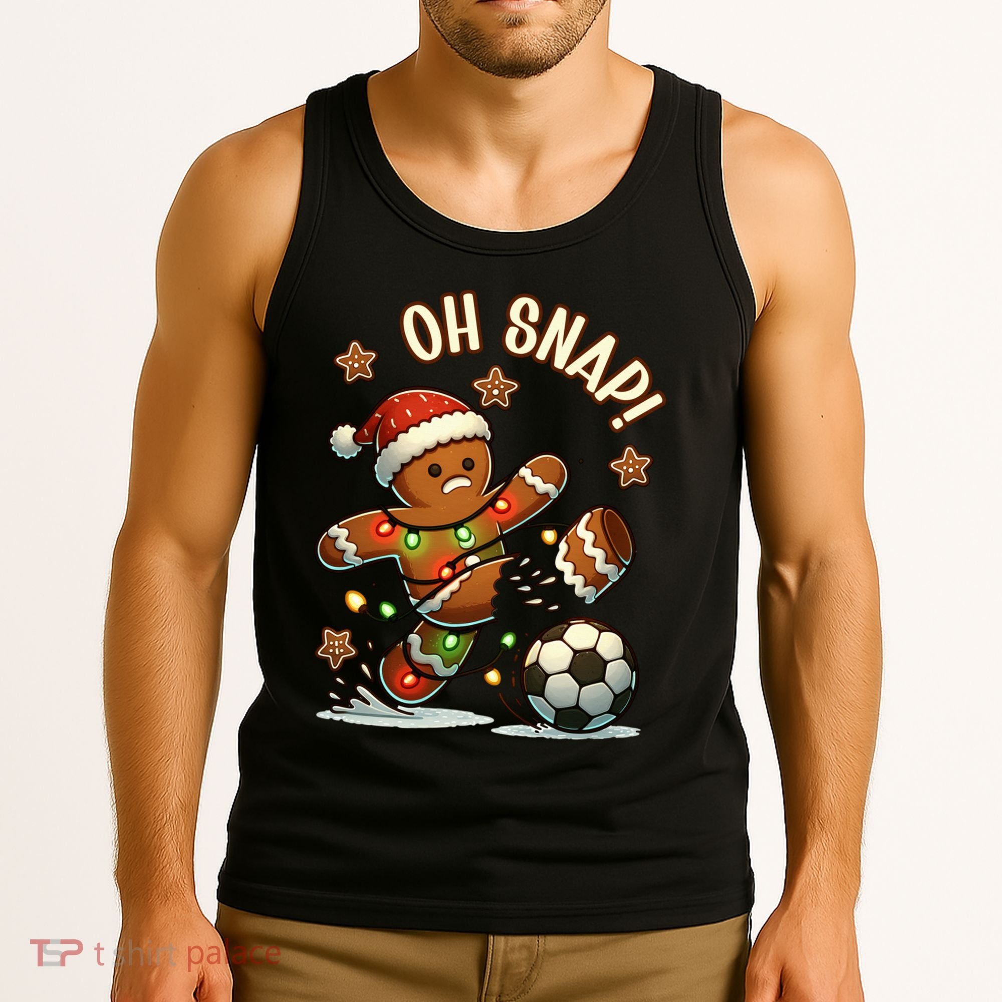 Oh Snap Gingerbreadman Christmas Soccer Tank Top