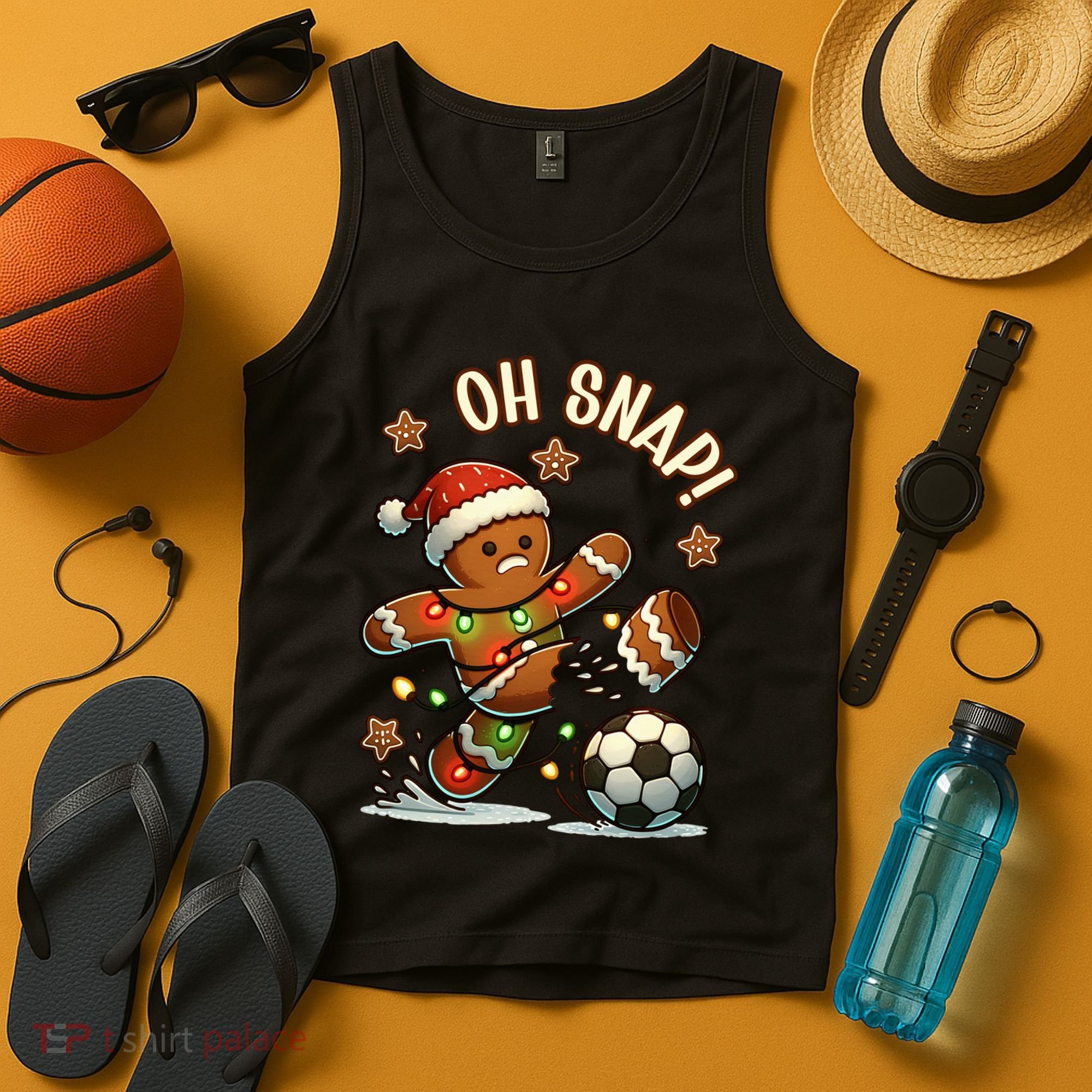Oh Snap Gingerbreadman Christmas Soccer Tank Top