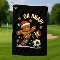 Oh Snap Gingerbreadman Christmas Soccer Golf Towel thumb 1