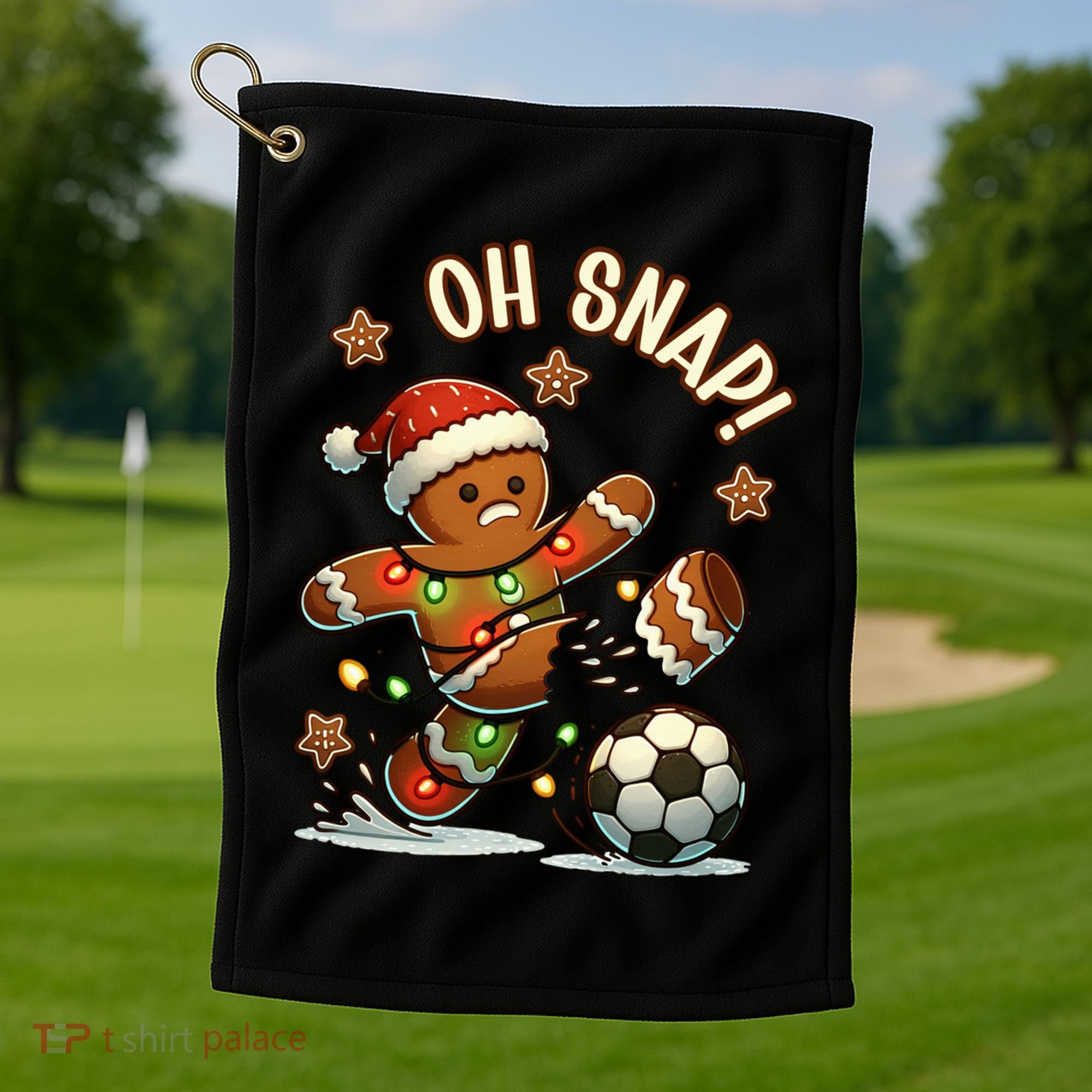 Oh Snap Gingerbreadman Christmas Soccer Golf Towel