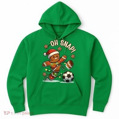 Oh Snap Gingerbreadman Christmas Soccer Hoodie