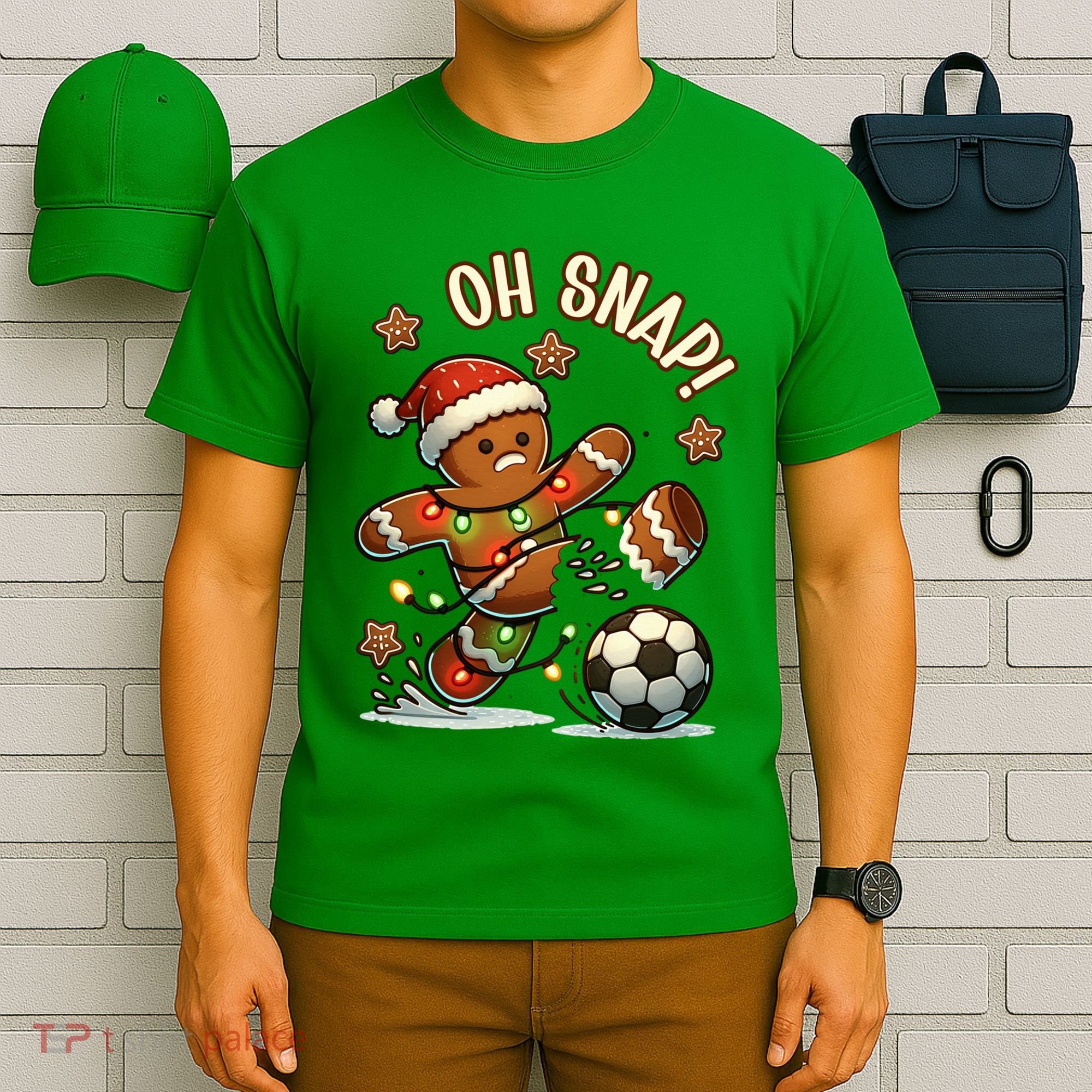 Oh Snap Gingerbreadman Christmas Soccer T-Shirt