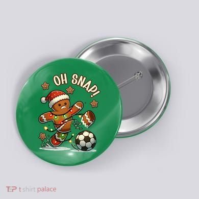 Oh Snap Gingerbreadman Christmas Soccer Button