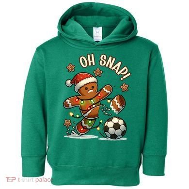 Oh Snap Gingerbreadman Christmas Soccer Toddler Hoodie