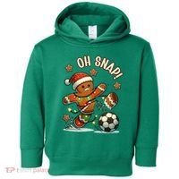 Oh Snap Gingerbreadman Christmas Soccer Toddler Hoodie thumb 0