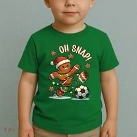 Oh Snap Gingerbreadman Christmas Soccer Toddler T-Shirt thumb 2