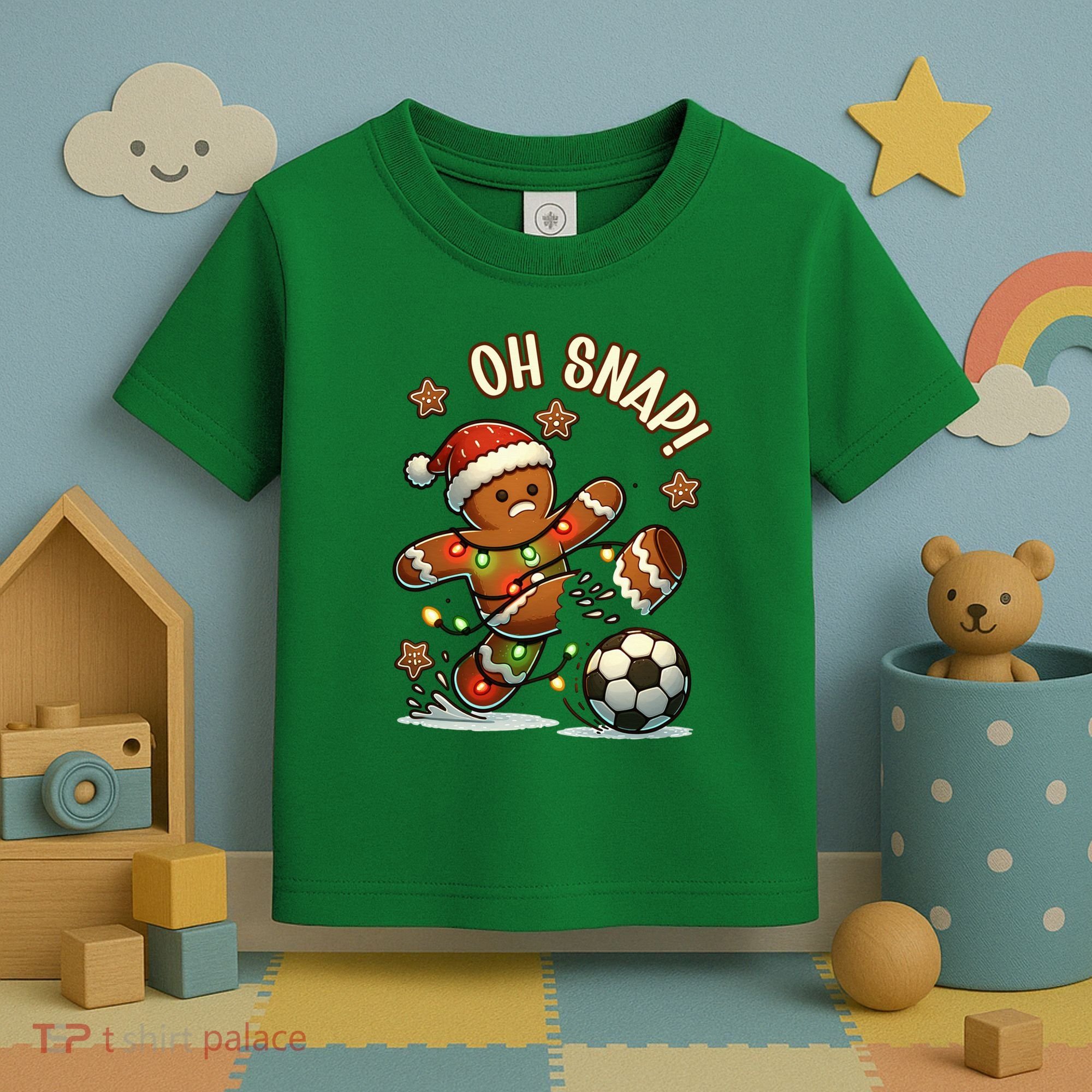 Oh Snap Gingerbreadman Christmas Soccer Toddler T-Shirt