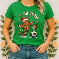 Oh Snap Gingerbreadman Christmas Soccer Women's T-Shirt thumb 2