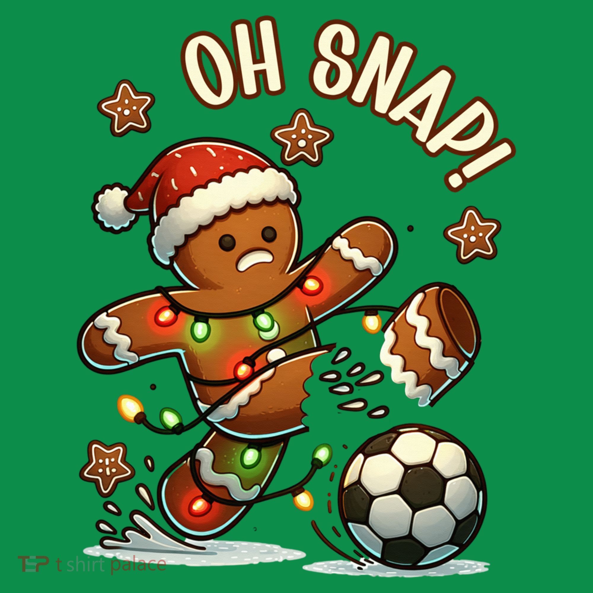 Oh Snap Gingerbreadman Christmas Soccer Women's T-Shirt