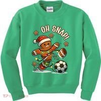 Oh Snap Gingerbreadman Christmas Soccer Kids Sweatshirt thumb 0