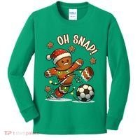 Oh Snap Gingerbreadman Christmas Soccer Kids Long Sleeve Shirt thumb 0