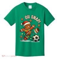 Oh Snap Gingerbreadman Christmas Soccer Kids T-Shirt thumb 0