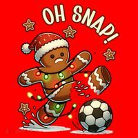 Oh Snap Gingerbreadman Christmas Soccer Santa Hat thumb 1