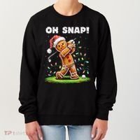 Oh Snap Gingerbreadman Golfer Golf Christmas Golfing Women's Sweatshirt thumb 0
