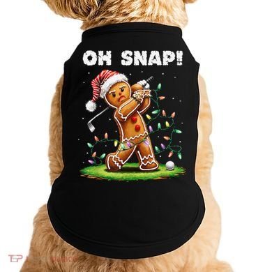 Oh Snap Gingerbreadman Golfer Golf Christmas Golfing Doggie Tank