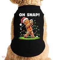 Oh Snap Gingerbreadman Golfer Golf Christmas Golfing Doggie Tank thumb 0