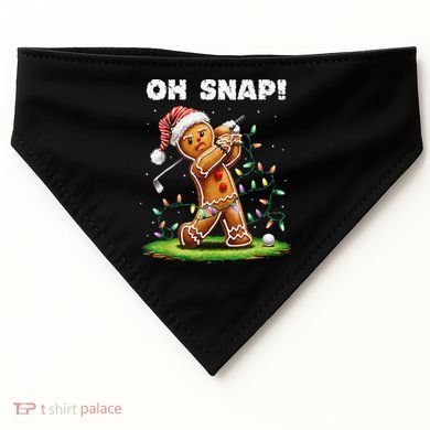 Oh Snap Gingerbreadman Golfer Golf Christmas Golfing USA-Made Doggie Bandana