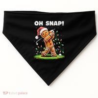 Oh Snap Gingerbreadman Golfer Golf Christmas Golfing USA-Made Doggie Bandana thumb 0