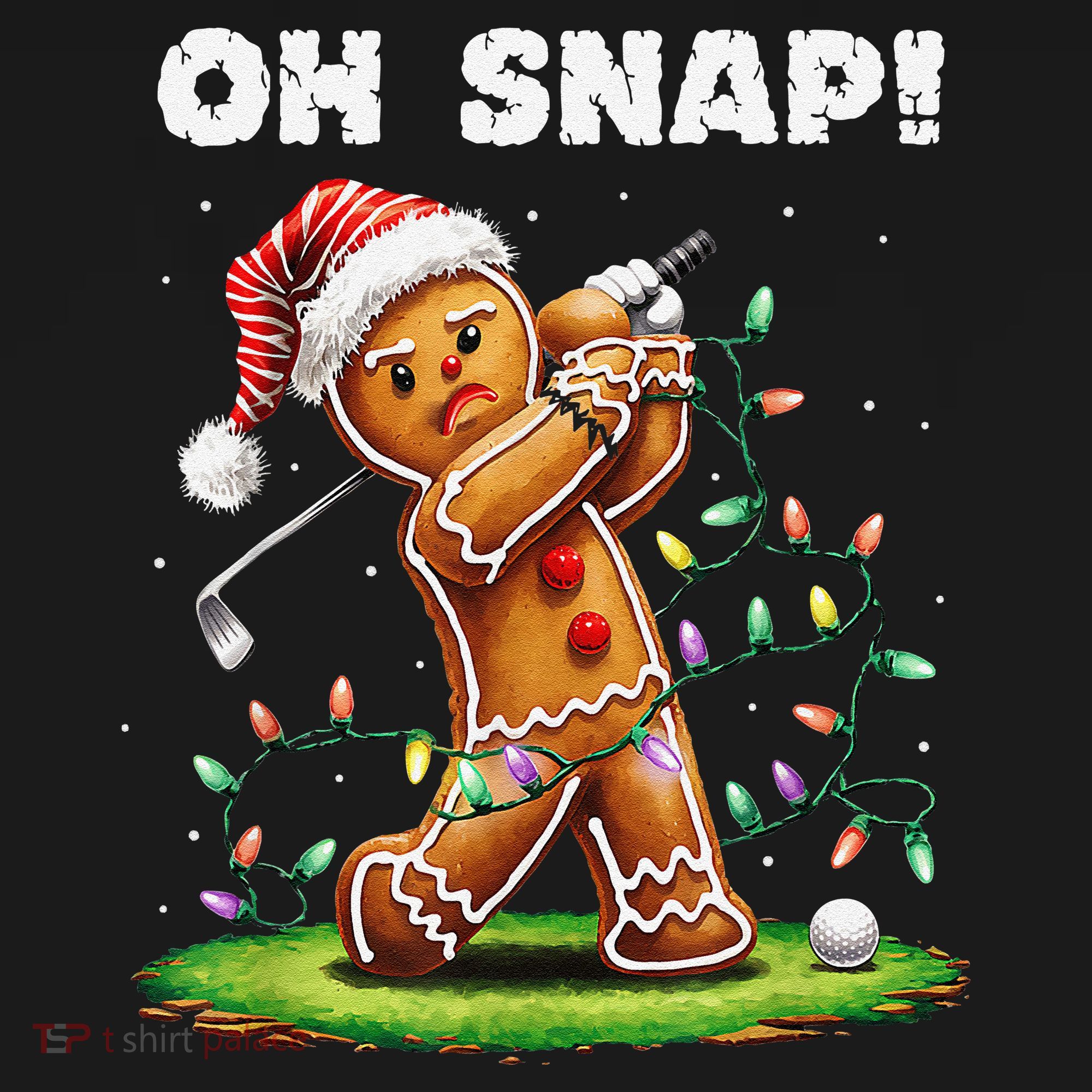 Oh Snap Gingerbreadman Golfer Golf Christmas Golfing Backpack