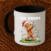 Oh Snap Gingerbreadman Golfer Golf Christmas Golfing Coffee Mug thumb 2