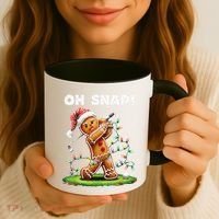 Oh Snap Gingerbreadman Golfer Golf Christmas Golfing Coffee Mug thumb 3