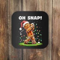 Oh Snap Gingerbreadman Golfer Golf Christmas Golfing Coaster thumb 0