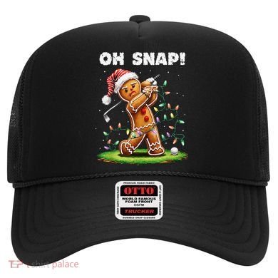 Oh Snap Gingerbreadman Golfer Golf Christmas Golfing Hat